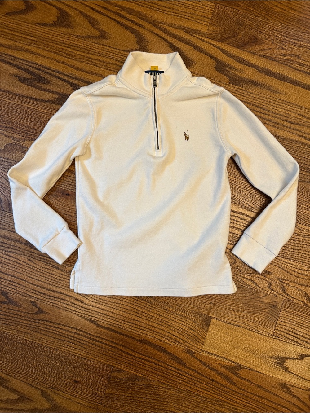EUC Polo by Ralph Lauren Cream Half-Zip Long Sleeve Kids Top; 7